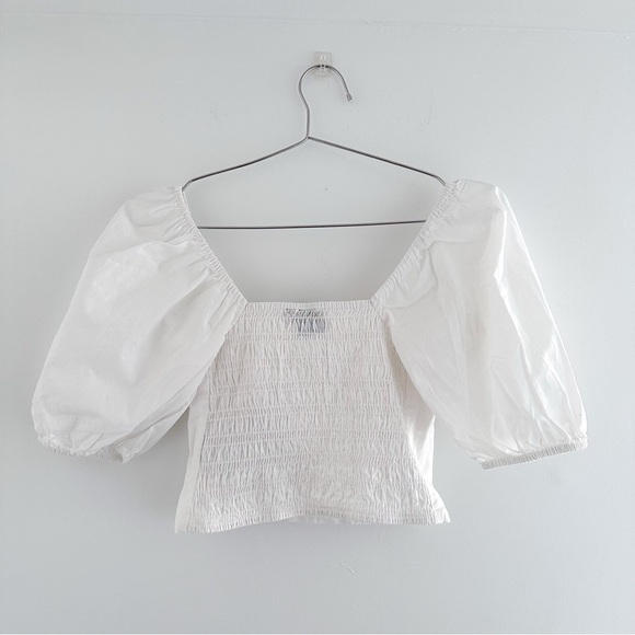 Gap Puff Sleeve Sweetheart Crop Top NWT - Picture 8 of 9
